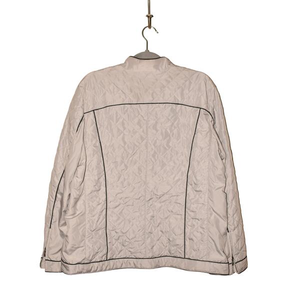 CHICO'S $129 Gray Quilted Zip-Front Jacket Snap Placket Chico's 3 / US XL - Picture 2 of 3